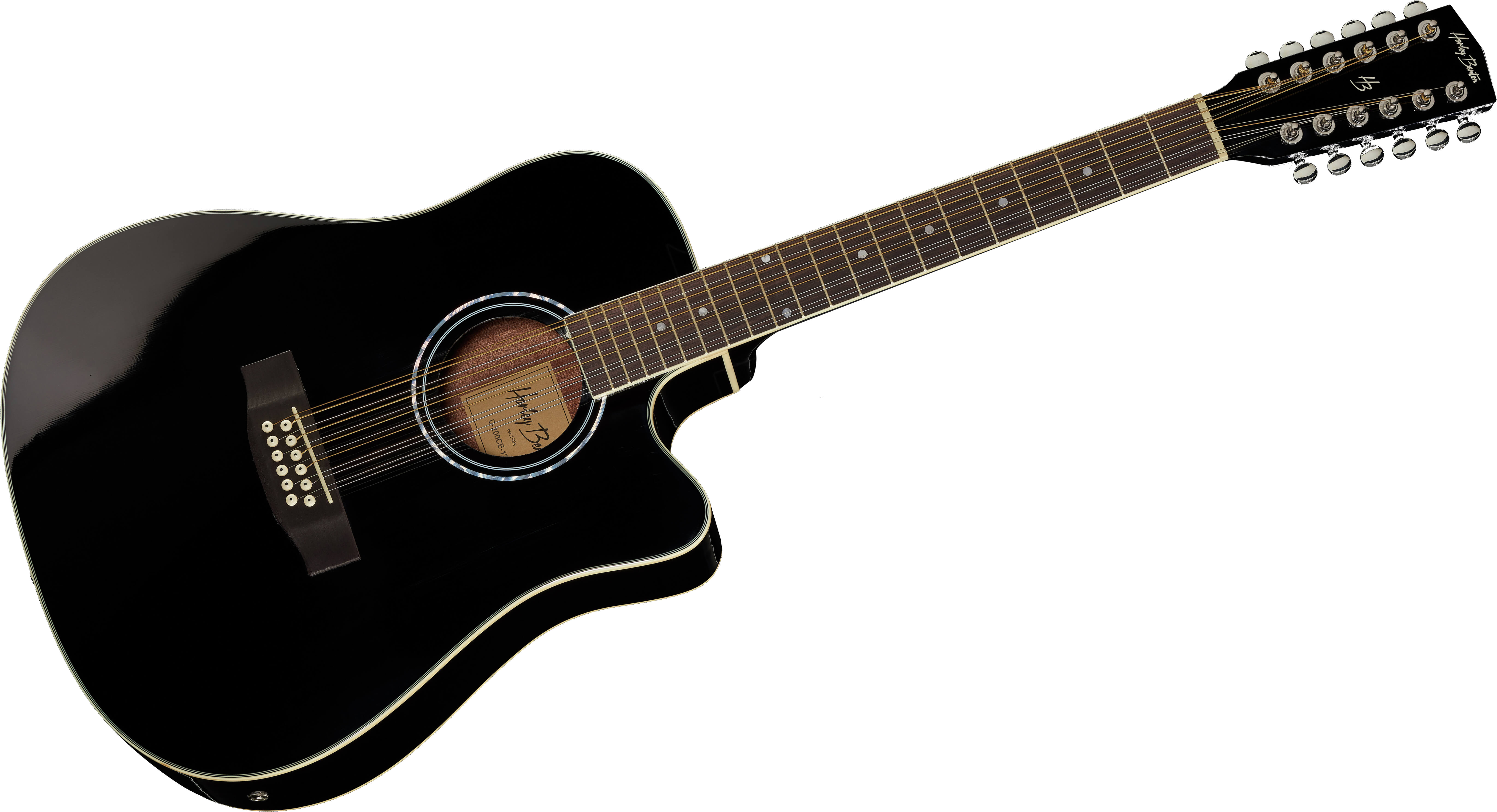 Gitara elektroakustyczna Harley Benton D-200CE-12 BK z pokrowcem