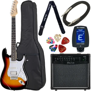 Zestaw gitarowy Harley Benton ST-20HSS SB + HB-40R Pack