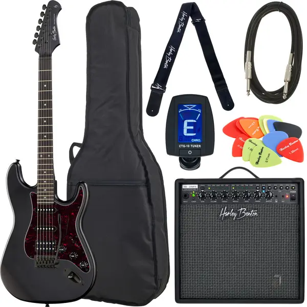 Zestaw gitarowy Harley Benton ST-20HSS SBK St. Series Pack