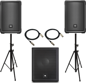 Zestaw nagłośnieniowy JBL IRX-108 BT-IRX-115S statywy kable