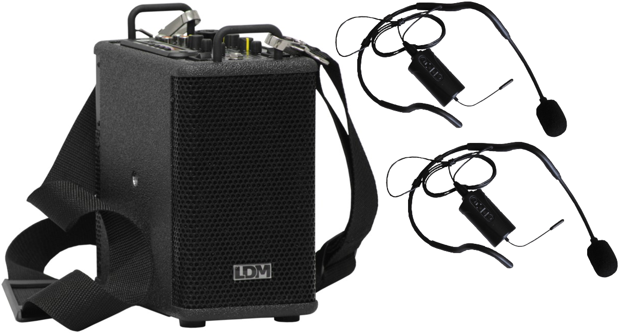 Zestaw nagłośnieniowy LDM Electronic PersonalBox Light V220/2x BN20IP (660-690 MHz) akumulator