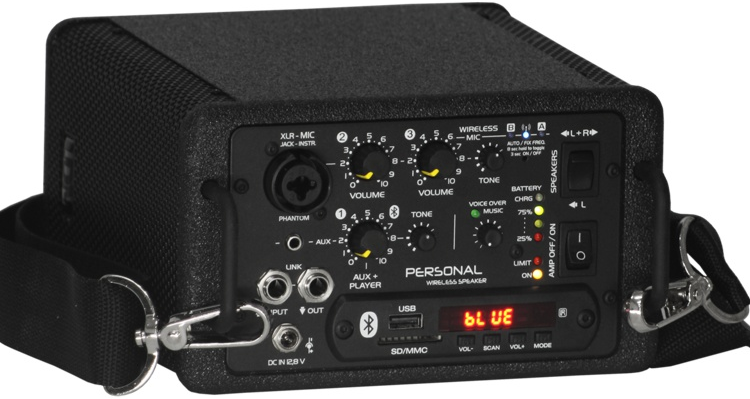 Zestaw nagłośnieniowy LDM Electronic PersonalBox Light V220/2x BN20IP (660-690 MHz) akumulator - miniatura