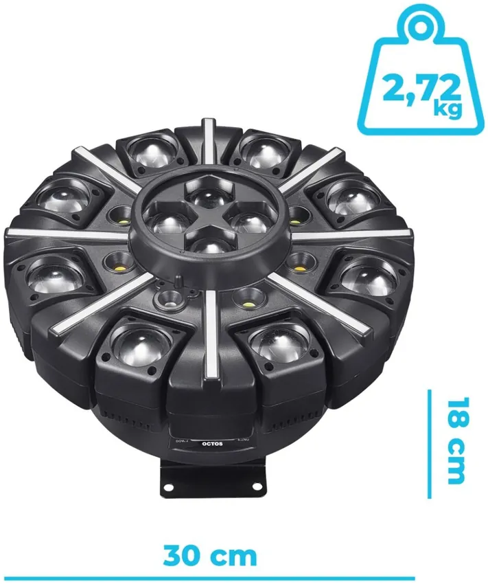 ruchomy multiefekt oświetleniowy Light4me OCTOS 7w1 - miniatura