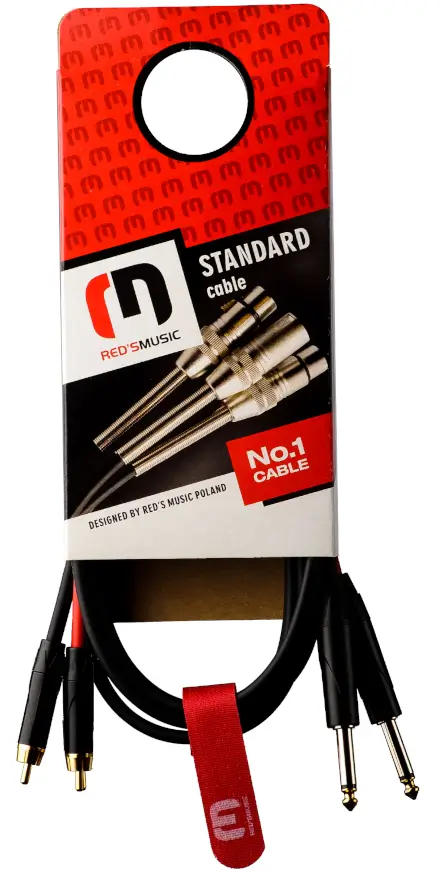 Kabel audio REDS MUSIC AU1450BX - 2x Jack mono 6.3 mm / 2x RCA - 5 m - miniatura