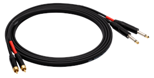 Kabel audio REDS MUSIC AU1450BX - 2x Jack mono 6.3 mm / 2x RCA - 5 m