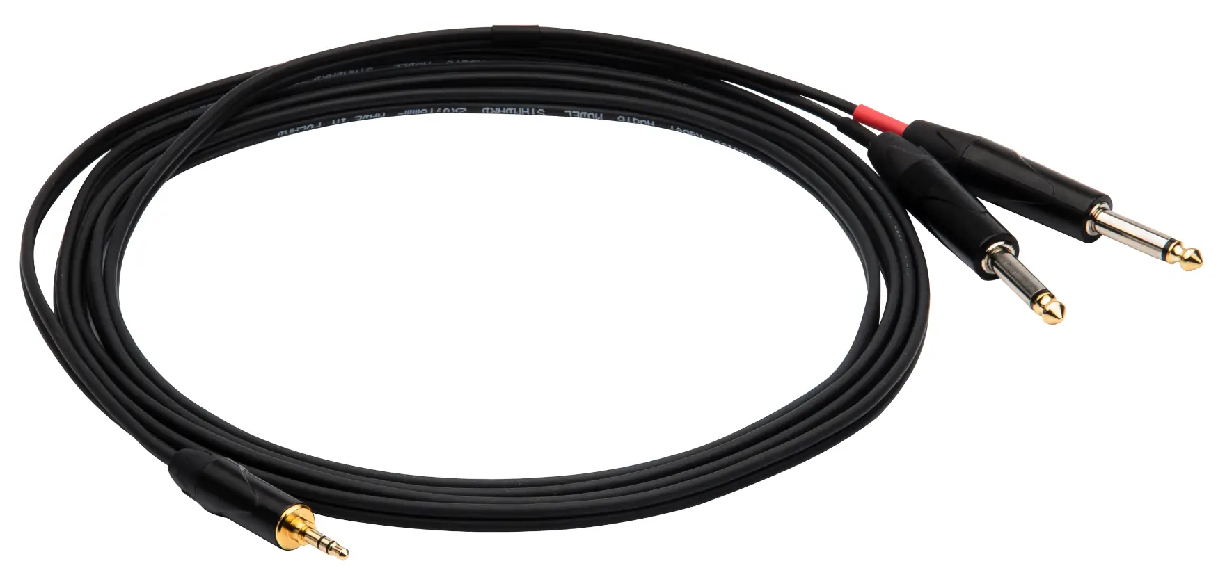 Kabel audio REDS MUSIC AU1715BX - 2x Jack mono 6.3 mm / Jack stereo 3.5 mm - 1.5 m
