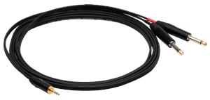 Kabel audio REDS MUSIC AU1750BX - 2x Jack mono 6.3 mm / Jack stereo 3.5 mm - 5 m