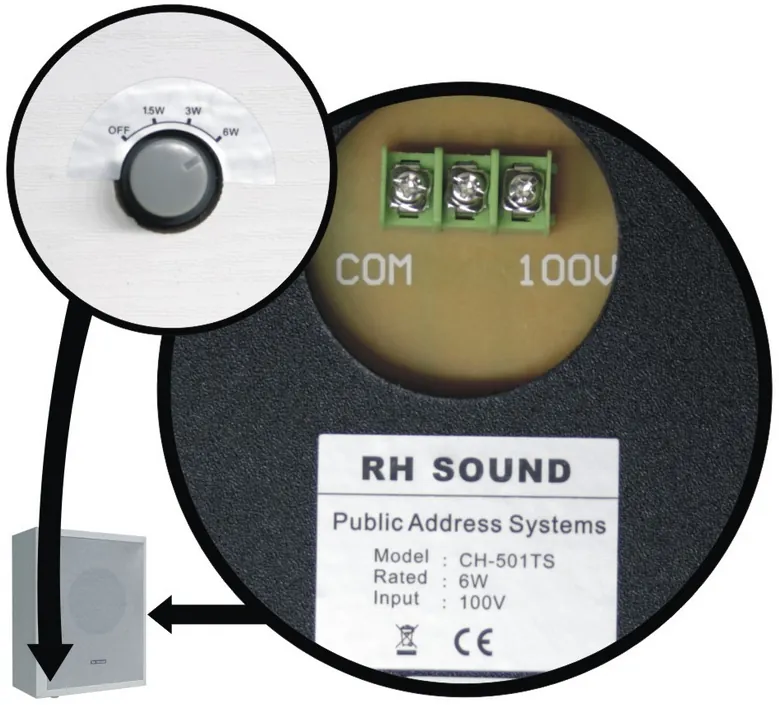 Kolumna radiowęzłowa RH Sound CH-501TS/W - miniatura