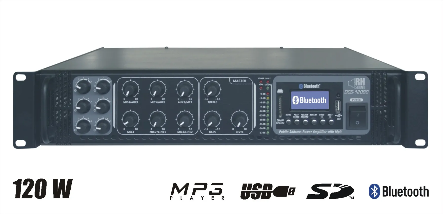 Wzmacniacz radiowęzłowy RH Sound DCB-120BC /100V