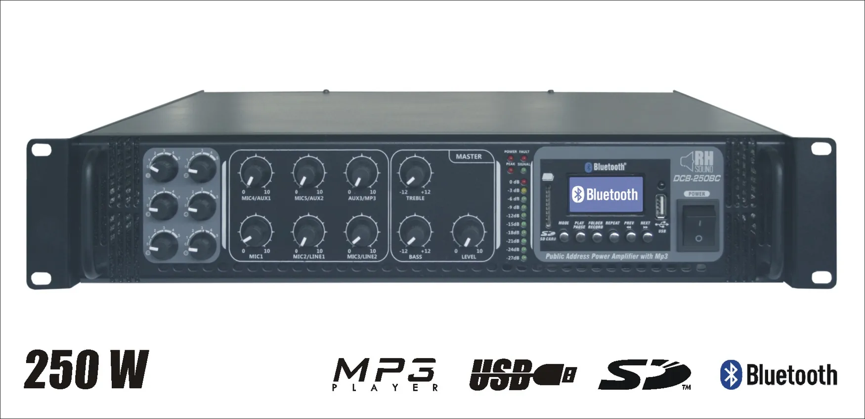 Wzmacniacz radiowęzłowy RH Sound DCB-250BC
