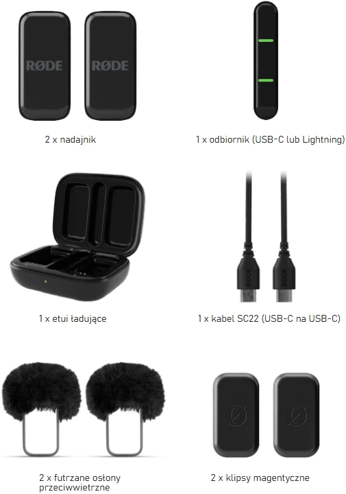 Mikrofon bezprzewodowy RODE Wireless Micro Lightning BK /zestaw - miniatura
