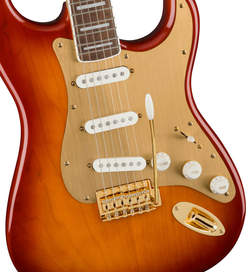 Gitara elektryczna Squier by Fender 40th Anniversary Stratocaster Gold Edition SSB - miniatura