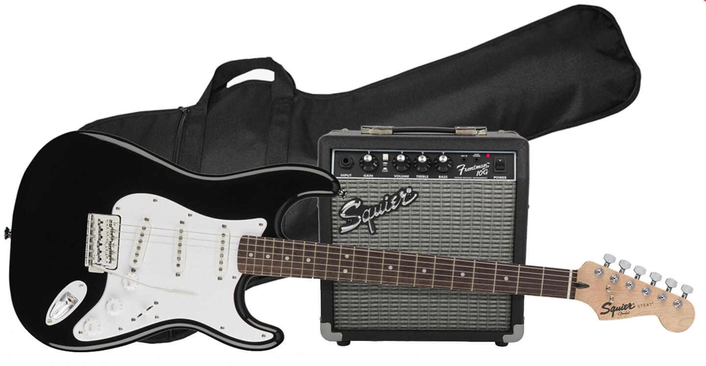 Zestaw gitarowy Squier by Fender FSR Strat PK LRL 10G BLK