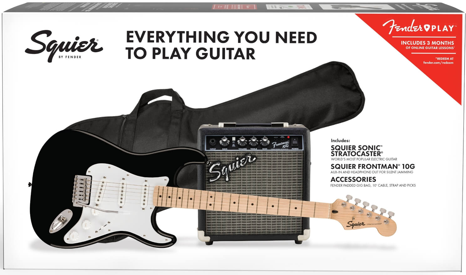 Zestaw gitarowy Squier by Fender Sonic Stratocaster Pack BLK