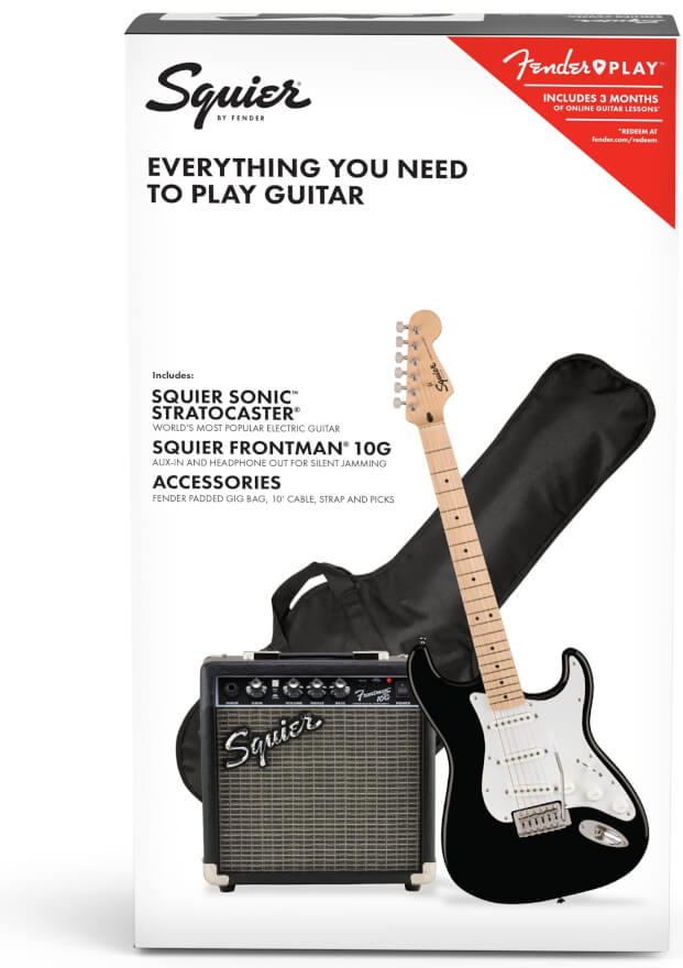 Zestaw gitarowy Squier by Fender Sonic Stratocaster Pack BLK - miniatura