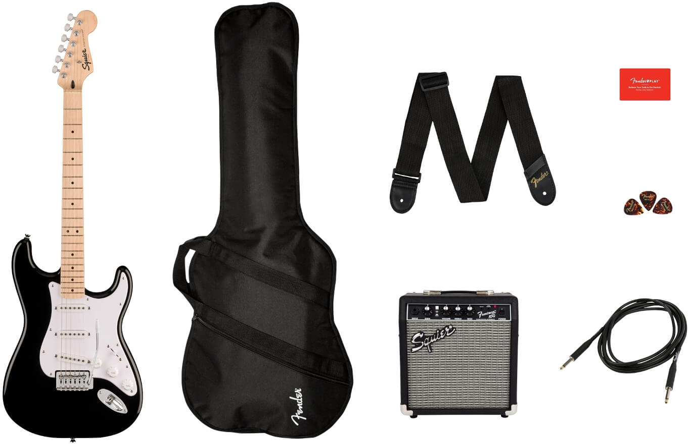 Zestaw gitarowy Squier by Fender Sonic Stratocaster Pack BLK - miniatura
