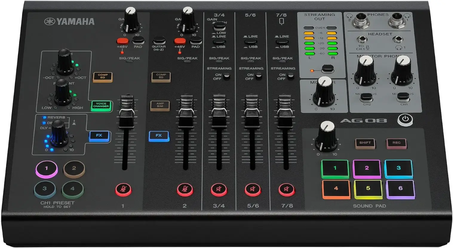Mikser audio YAMAHA AG08 BK