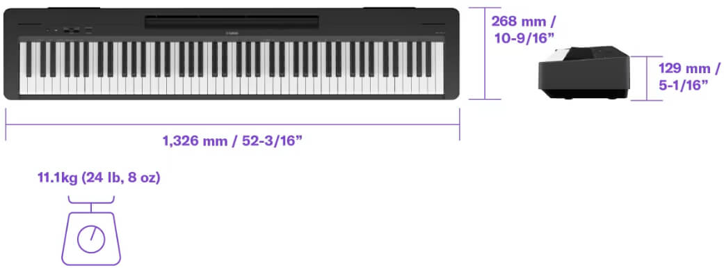 Pianino cyfrowe YAMAHA P-145 + NOGI + LISTWA - miniatura