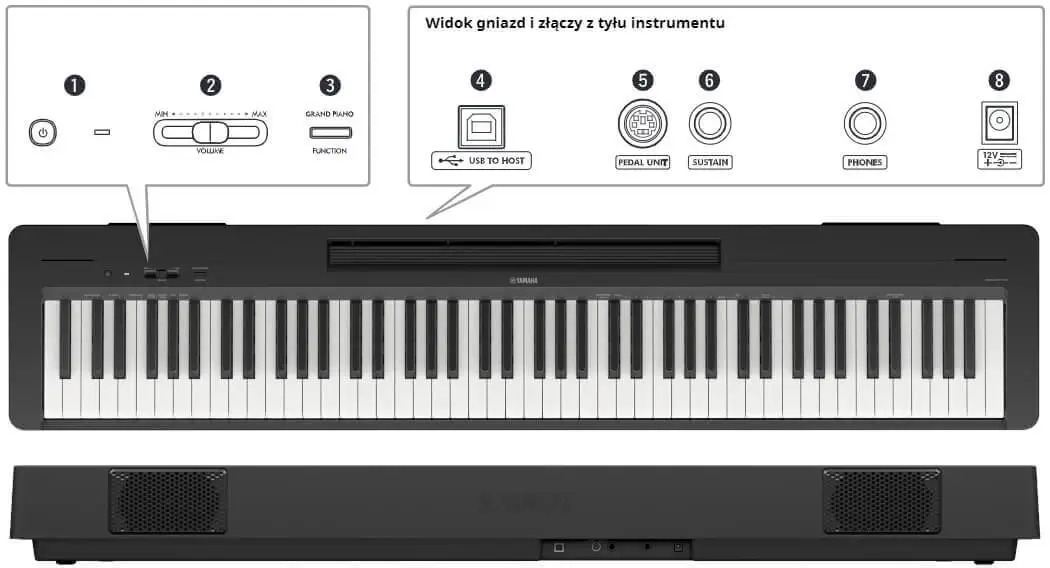 Pianino cyfrowe YAMAHA P-145BT /Przenośne - miniatura