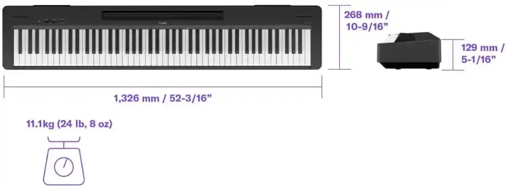 Pianino cyfrowe YAMAHA P-145BT + NOGI - miniatura