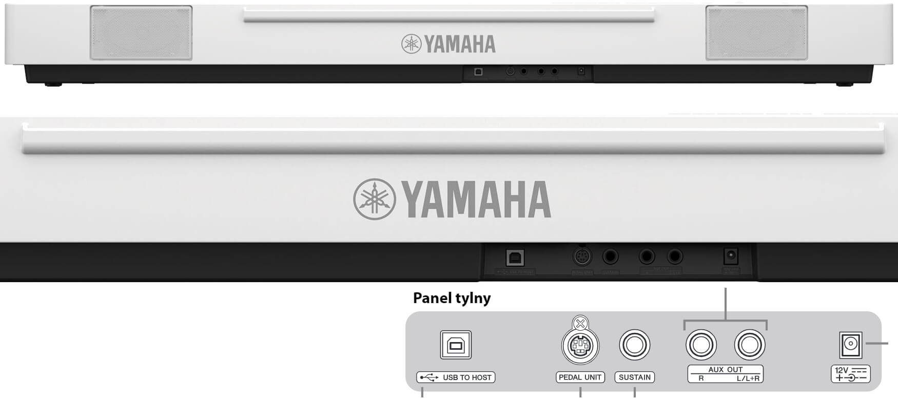 Pianino cyfrowe YAMAHA P-225 WH - miniatura