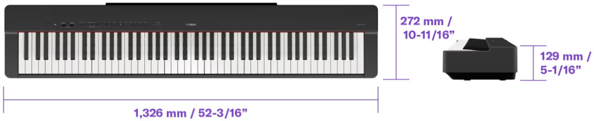 Pianino cyfrowe YAMAHA P-225 WH + NOGI + LISTWA - miniatura